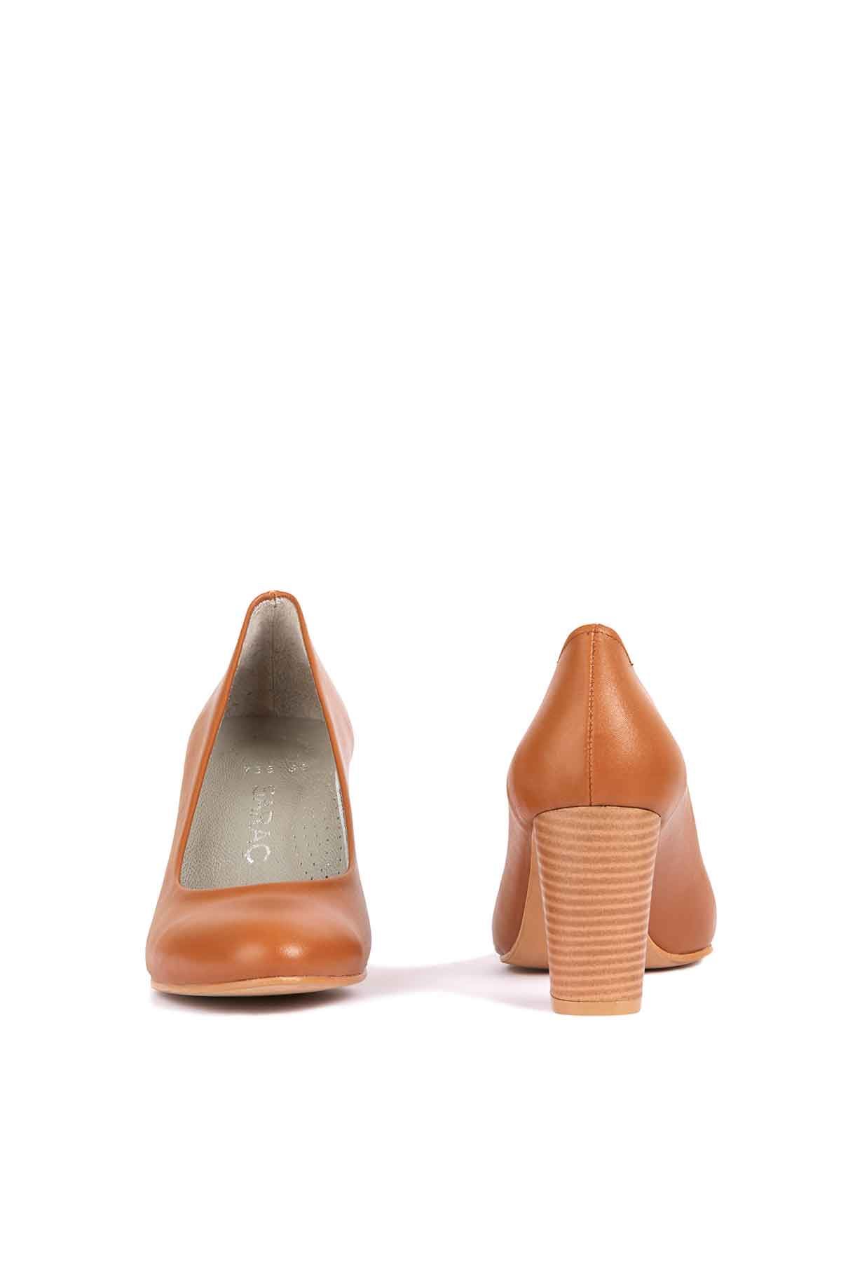 Gerçek Deri Taba  Kadın Topuklu Ayakkabı Tabha 
