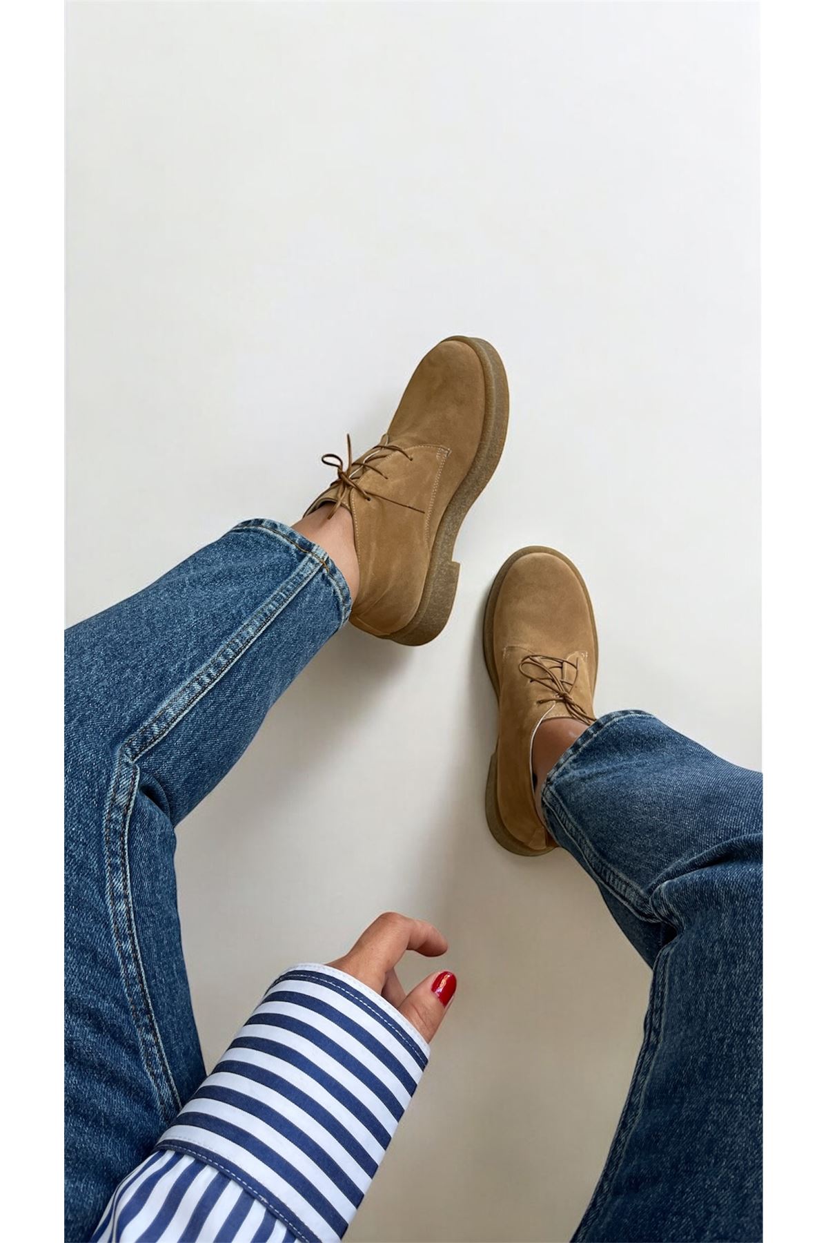 Gerçek Süet  Velvet Basic Kadın Bot