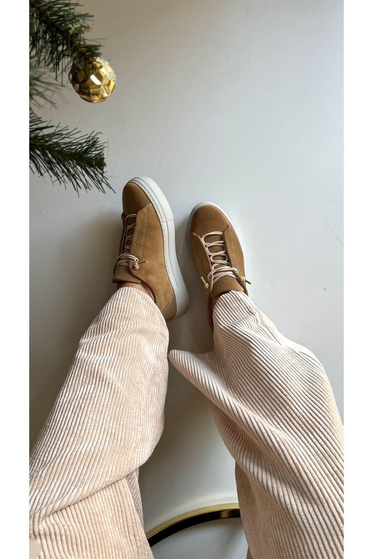 Gerçek Deri Süet  Tarçın Kadın  Sneaker Smart