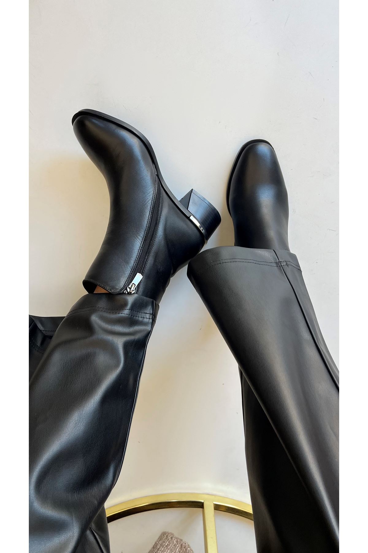 Gerçek Deri  Kadın Bot  Siyah  Talsa 