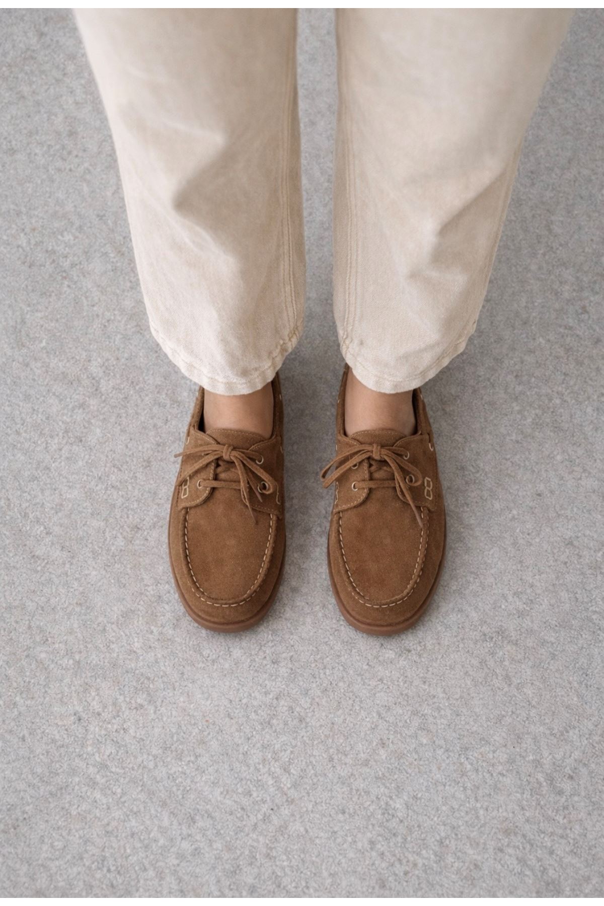 Gerçek Süet  Camel  Kadın Loafer Mermaid