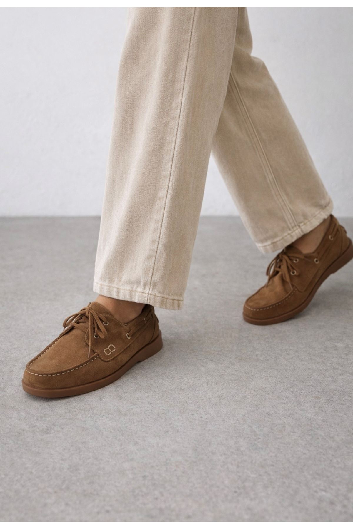 Gerçek Süet  Camel  Kadın Loafer Mermaid