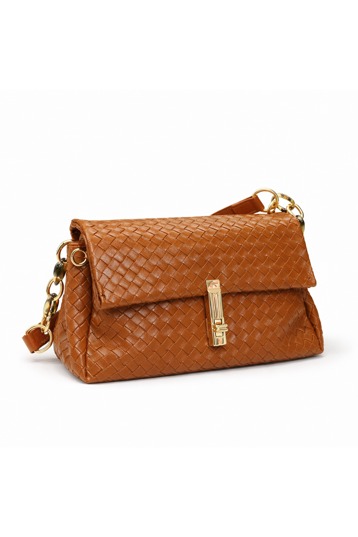 Kadın Metal Kilitli Taba Omuz ve El  Çantası Holly