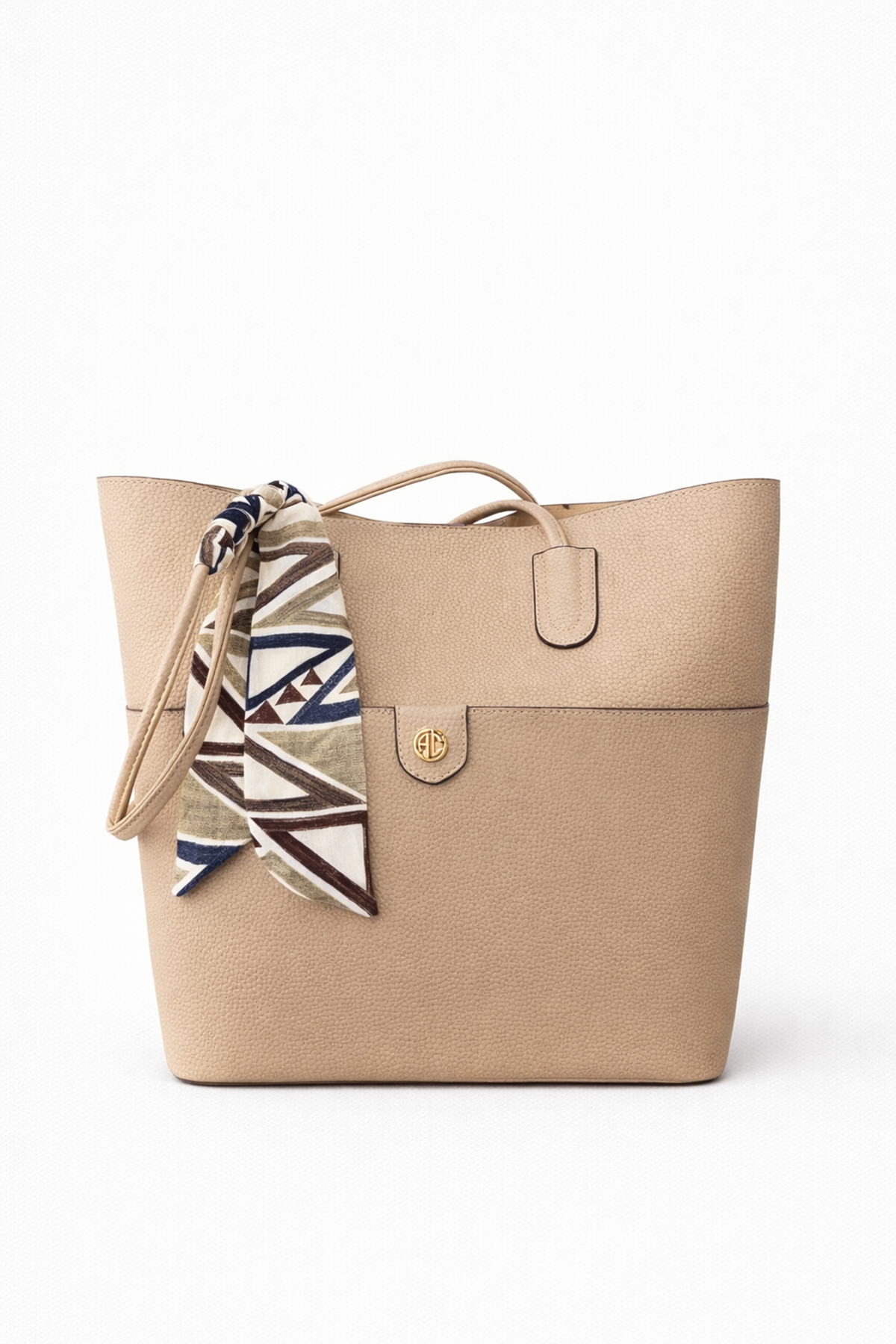 Kadın Bej Fularlı  Omuz  Çantası  Marlo 