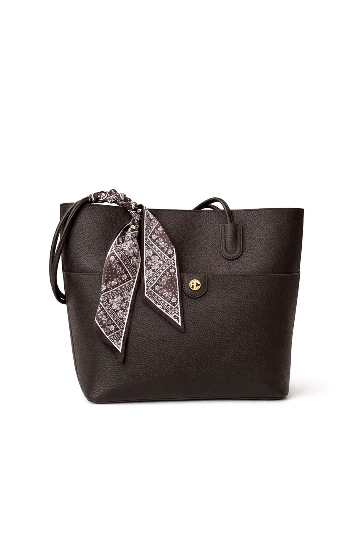 Kadın Kahverengi Fularlı  Omuz  Çantası  Marlo  