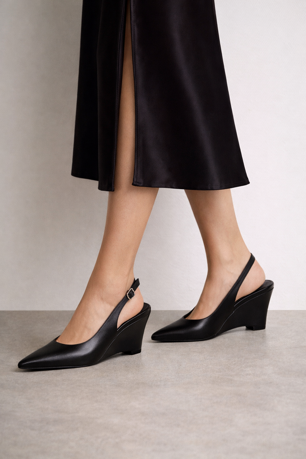  Kadın Dolgu Topuklu  Ayakkabı Siyah  Elegance
