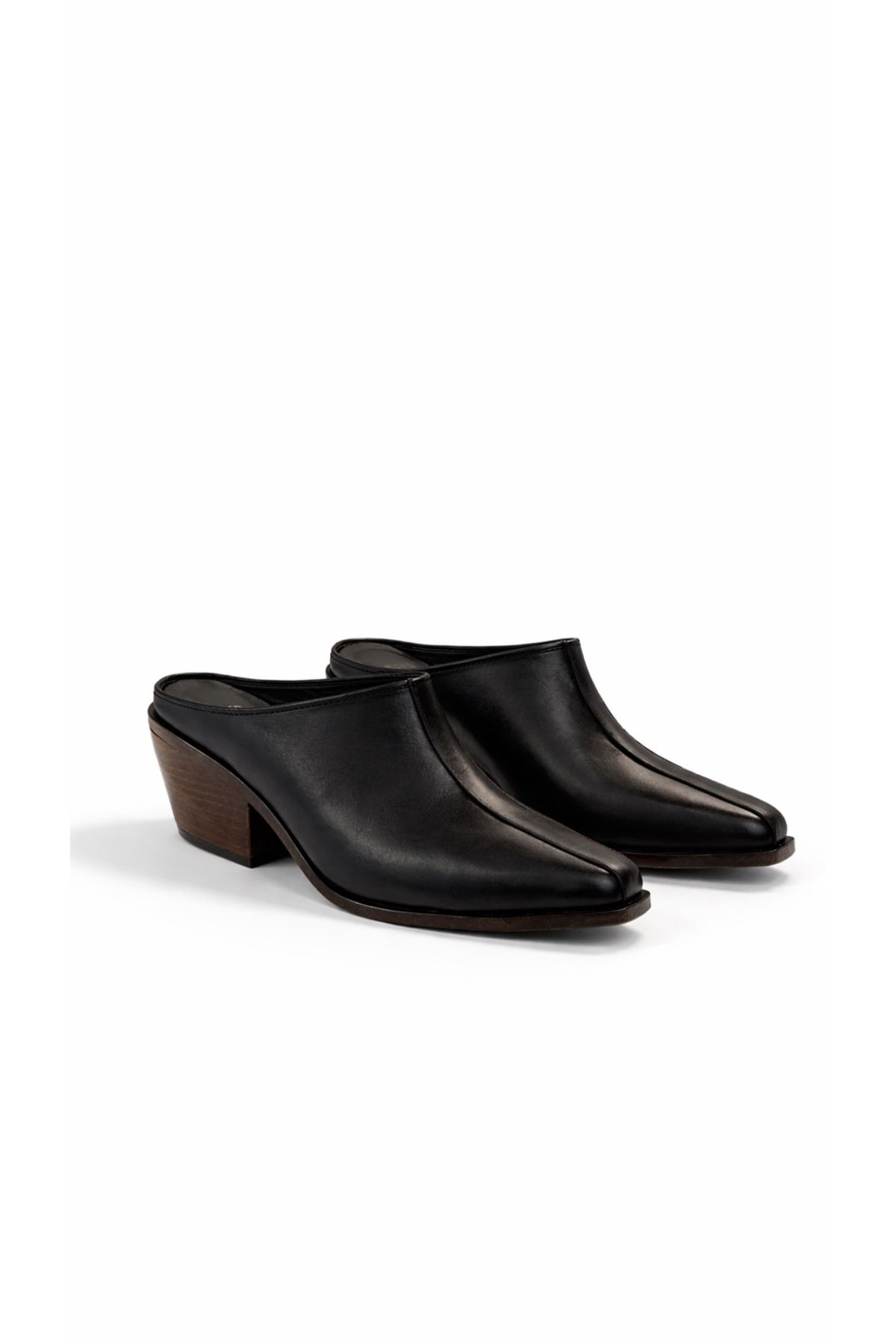 Gerçek Deri Siyah Kadın Terlik  Glamour