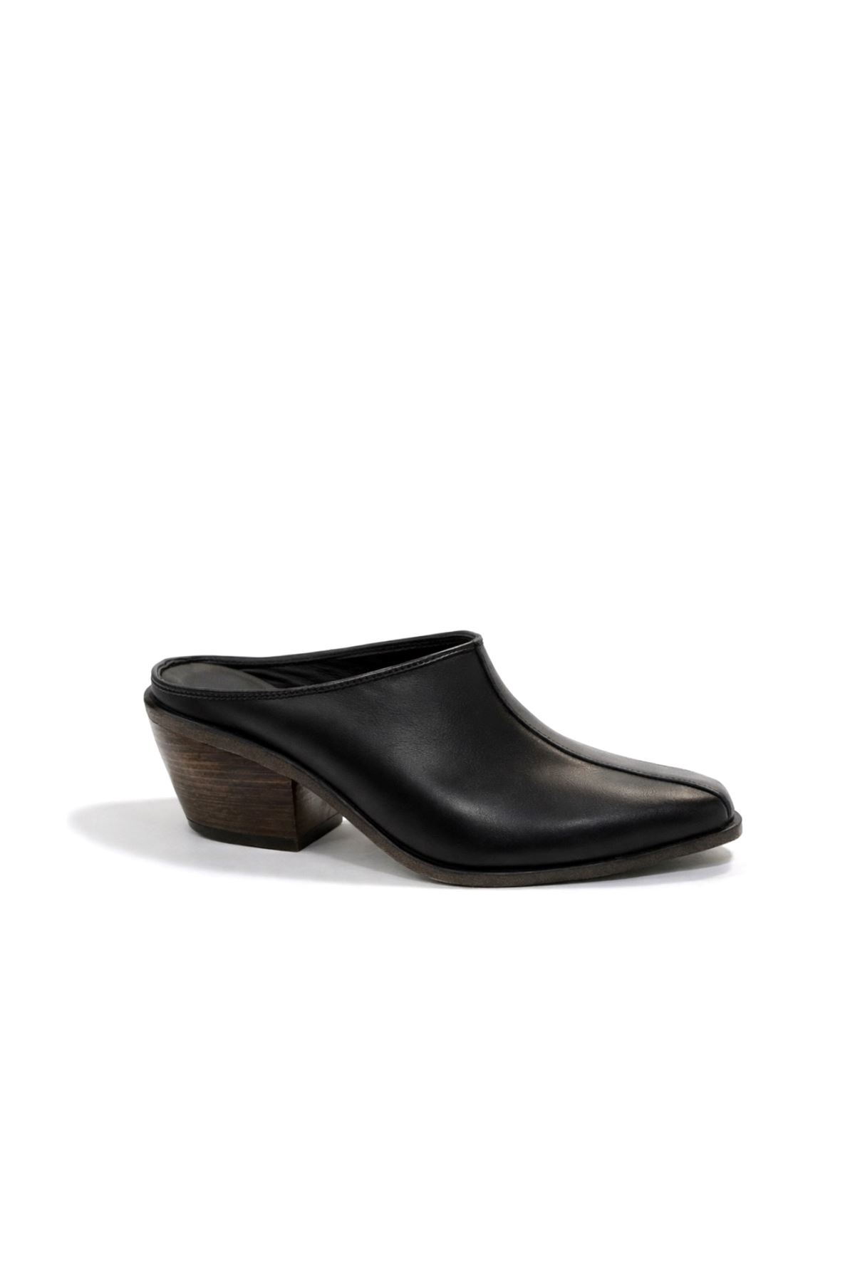 Gerçek Deri Siyah Kadın Terlik  Glamour