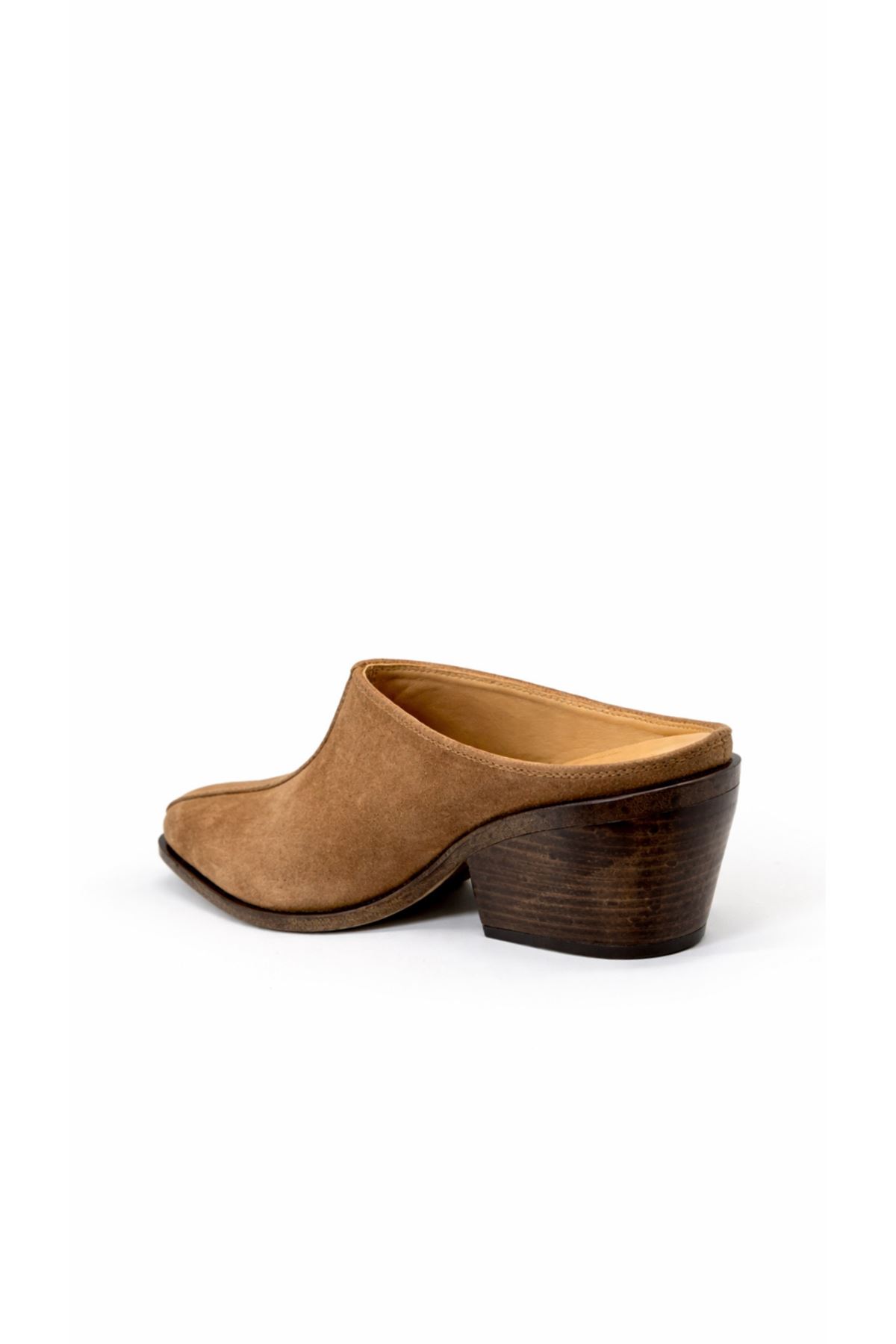 Gerçek Deri Süet Toprak Kahve Kadın Terlik  Glamour 