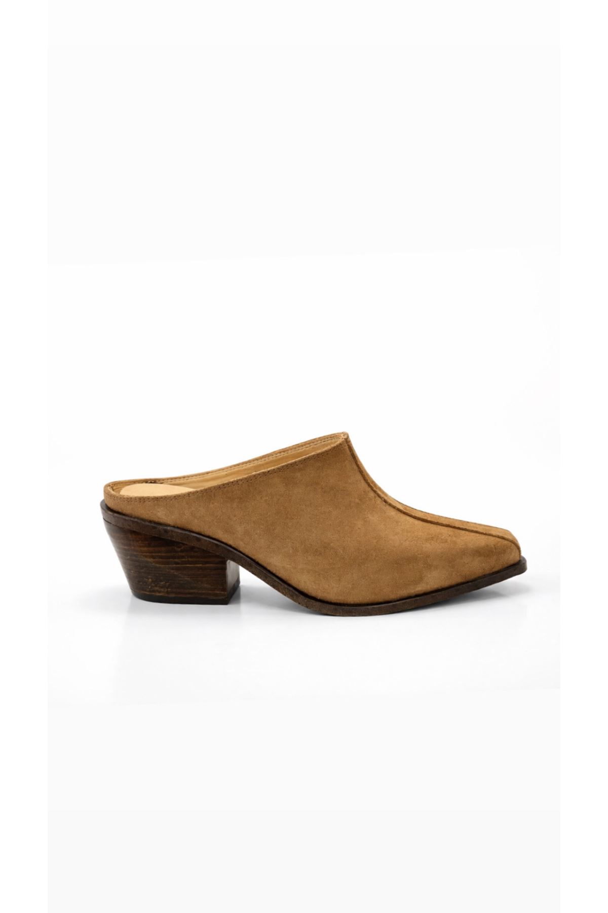 Gerçek Deri Süet Toprak Kahve Kadın Terlik  Glamour 