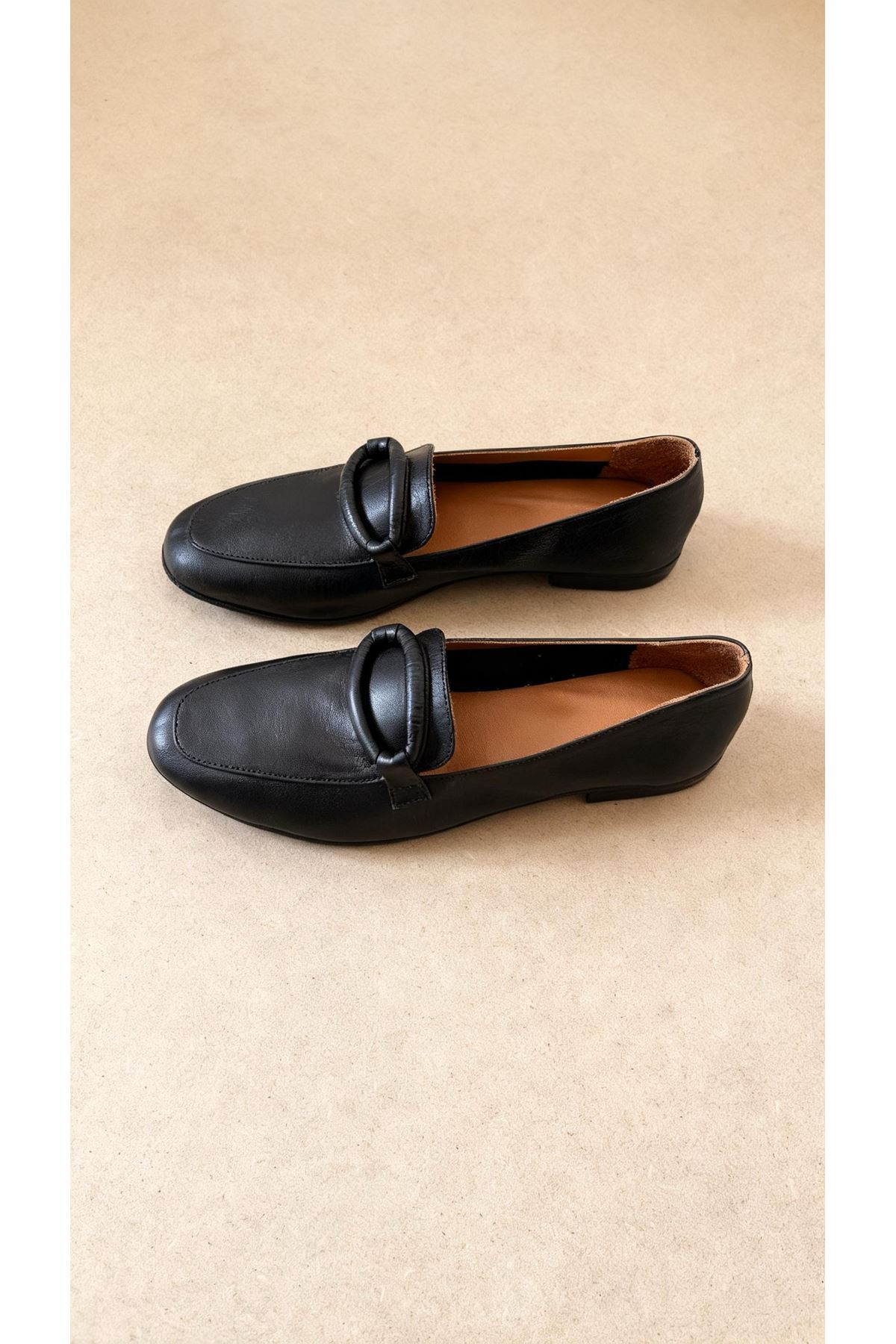 Gerçek Deri Kadın  Siyah Loafer  Valence