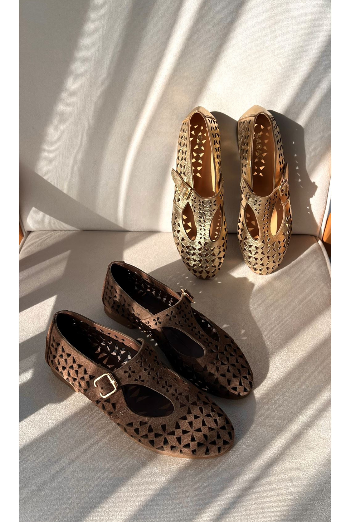 Gerçek Süet Deri Kadın Babet Kahverengi Tokalı Dolce