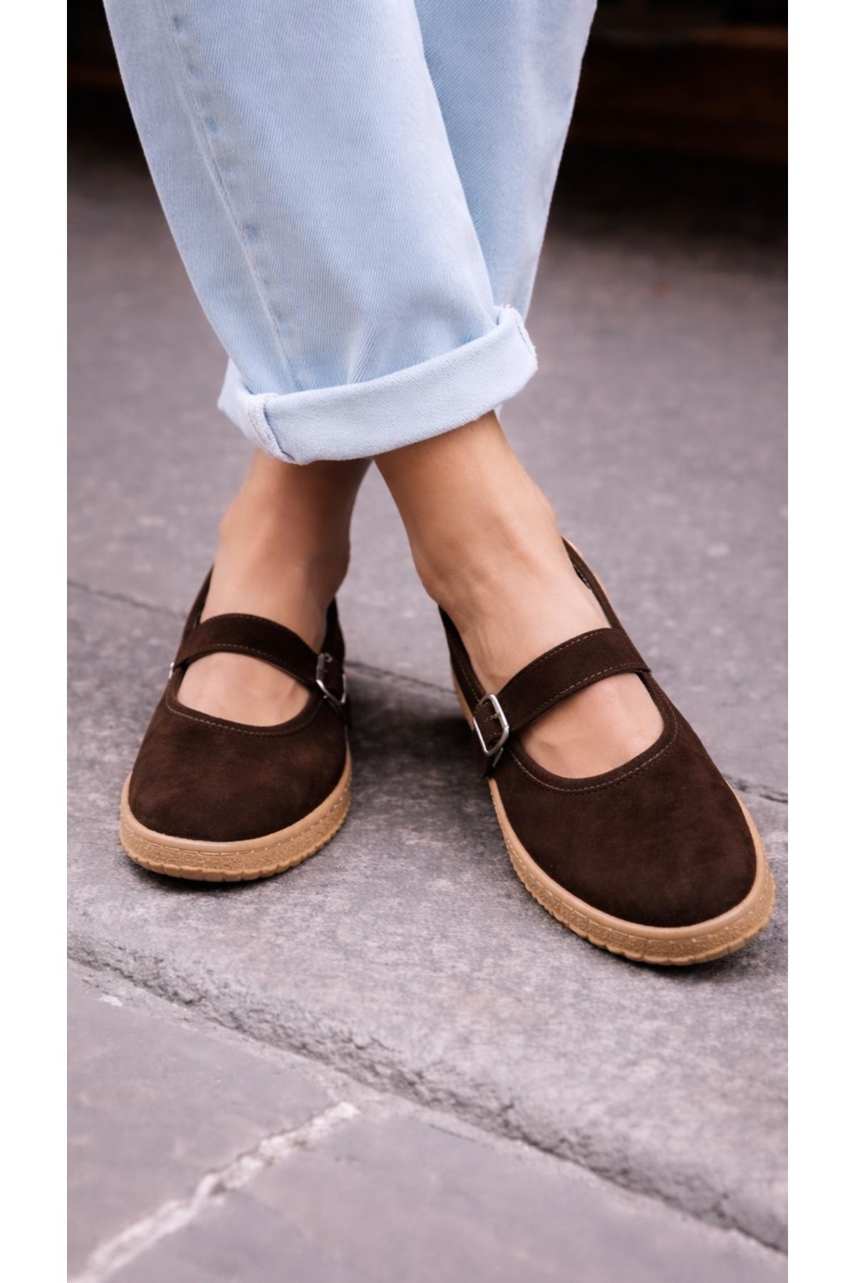 Hakiki Deri Kadın Babet Kahverengi  Liva  