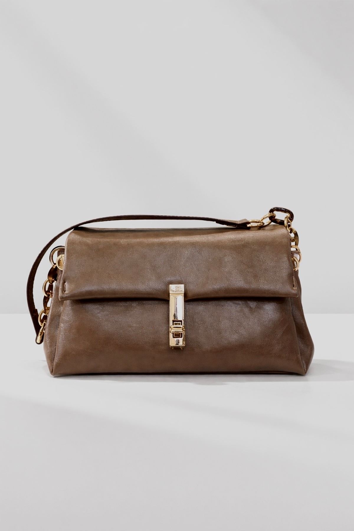 Kadın Metal Kilitli Vizon  Omuz ve El  Çantası Holly