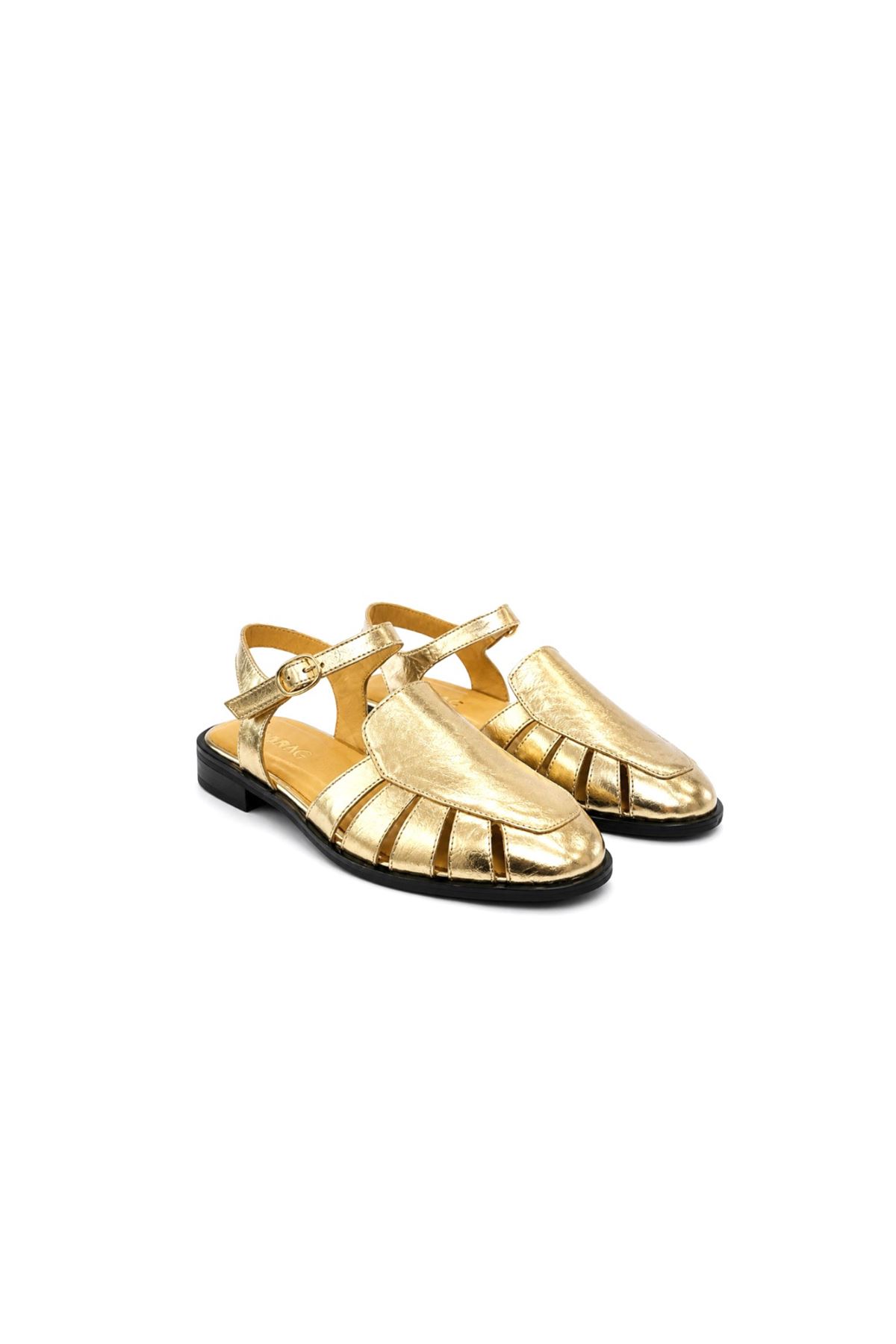 Hakiki Deri Sandalet Gold  No:1 