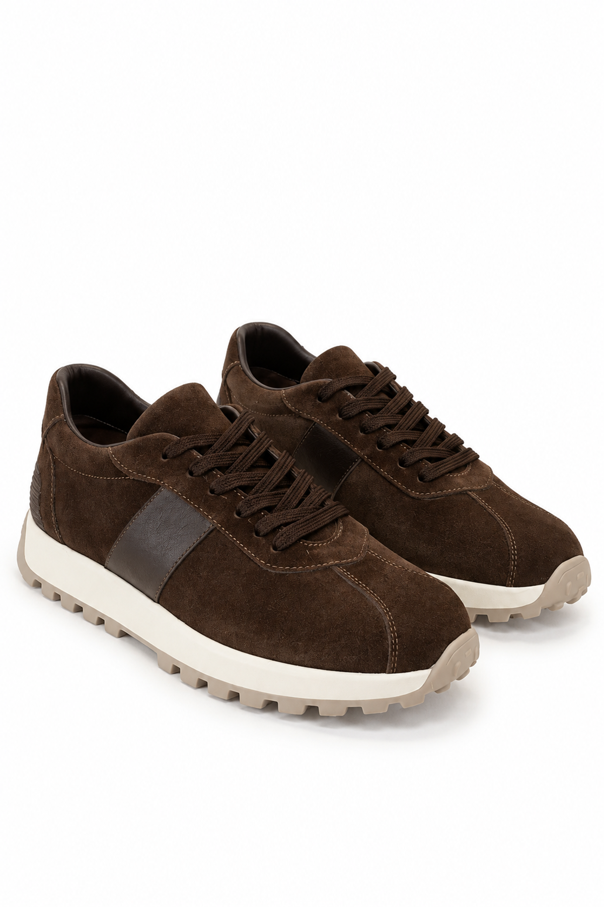 Hakiki Süet Deri Kadın  Sneaker Kahverengi  Riva