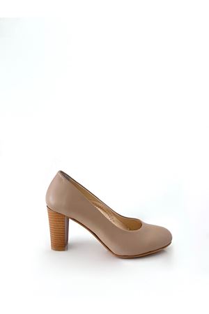 Gerçek Deri Kadın Topuklu Ayakkabı Vizon  Tabha