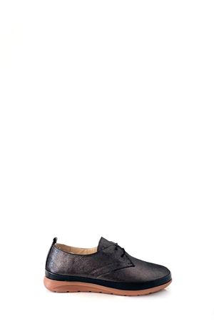 Gerçek Deri Siyah Kadın Bağcıklı Loafer Clos