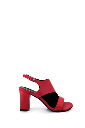 Gerçek Deri Kadın Topuklu Kırmızı  Asymmetric 