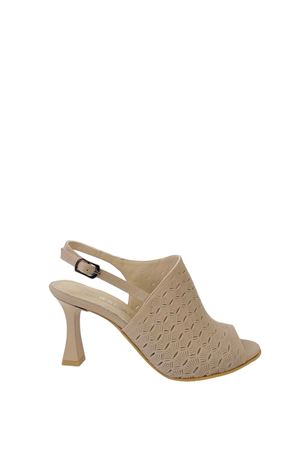 Gerçek Deri Bej  Bow Topuklu Ayakkabı 