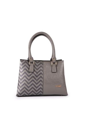 Kadın İki Desenli Gri Omuz Çantası 