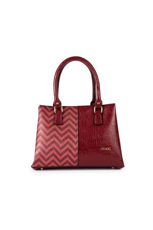 Kadın İki Desenli Bordo Omuz Çantası  