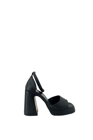  Kadın Bantlı Topuklu  Ayakkabı Siyah  Sisi