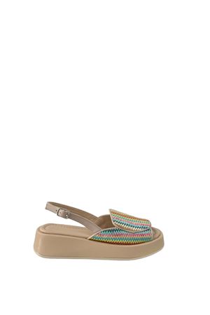 Kadın Hasır Örgülü  Sandalet Bej Braid 