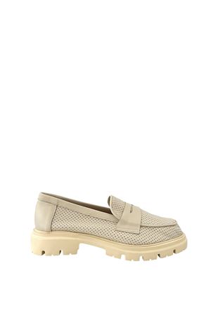 Gerçek Deri Bej  Kadın Loafer  Holi
