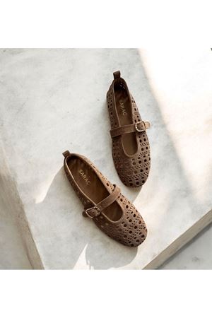 Gerçek Deri Süet Kadın Babet Vizon Tokalı Vog