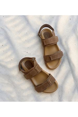 Gerçek Deri Vizon Süet Kadın Sandalet Massi 