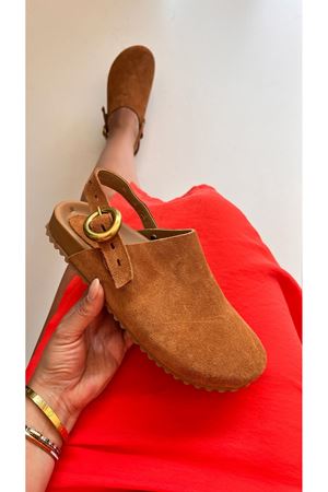 Gerçek Deri Taba Süet Kadın Sandalet Raisse