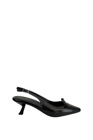  Kadın Topuklu  Ayakkabı Siyah Ribbon 