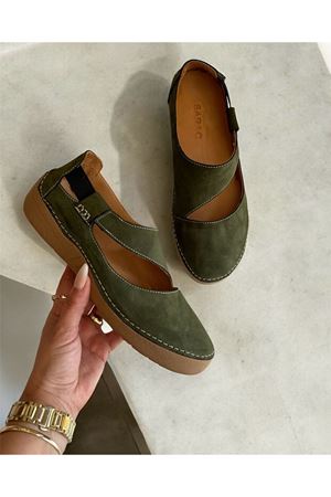Gerçek Deri Nubuk  Kadın Ayakkabı Yeşil Emoras