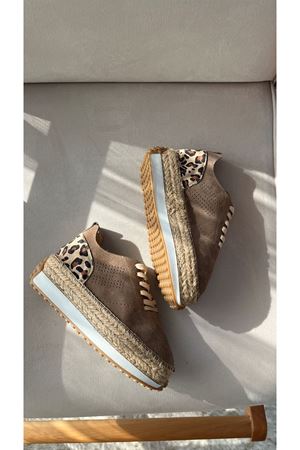 Gerçek Deri Süet Vizon Kadın Espadril Sneaker Gossi