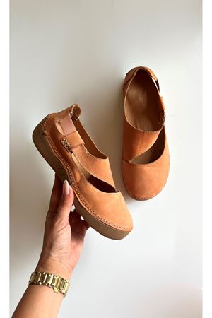 Gerçek Deri Nubuk  Kadın Ayakkabı Orange Emoras