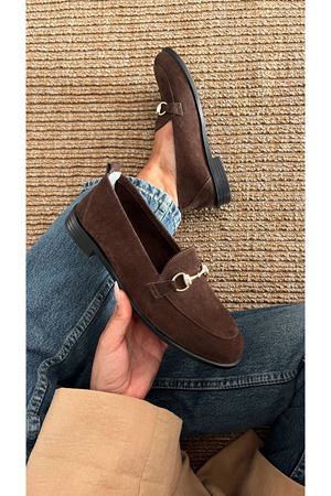 Gerçek Deri Süet  Kahverengi  Kadın Loafer Pantera 