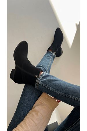 Gerçek Deri  Süet Kadın Bot Siyah  Welini 