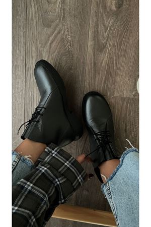 Gerçek Deri Kadın Bot Antrasit Rubber