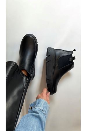 Gerçek Deri Siyah Taupe Kadın Spor Bot  