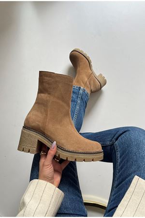 Gerçek Deri  Süet Kadın Bot Tarçın  Charme