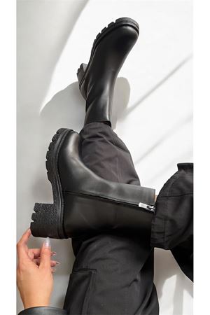 Gerçek Deri  Kadın Bot Siyah Charme