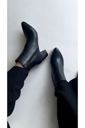 Gerçek Deri  Kadın Bot Siyah Classic