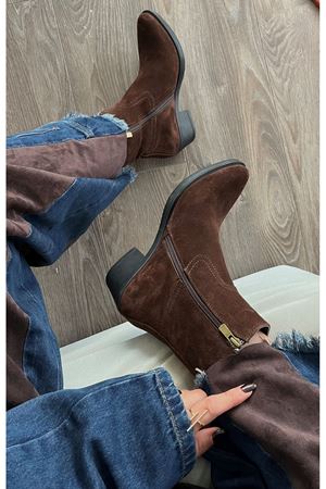 Gerçek Deri  Süet Kadın Bot Kahverengi  Welini 