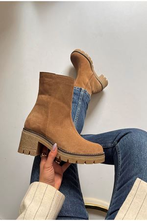 Gerçek Deri  Süet Kadın Bot Tarçın  Charme