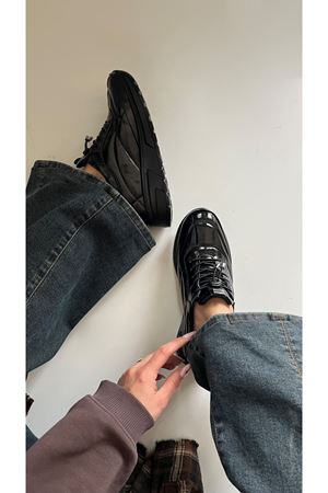 Gerçek Deri Siyah Kadın  Sneaker  Milano