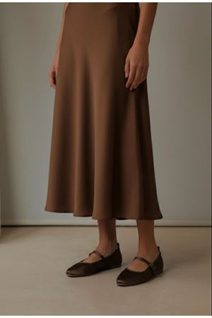 Kahverengi  Kadın Tokalı  Saten Babet  Sofia  