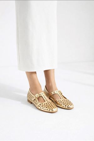 Gerçek  Deri Kadın Babet Gold Tokalı Dolce 