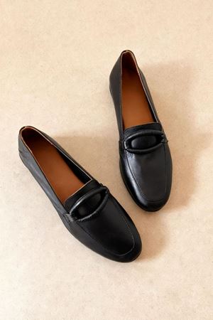 Gerçek Deri Kadın  Siyah Loafer  Valence