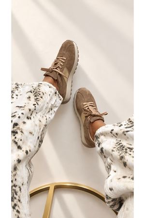 Hakiki Süet Deri Kadın  Sneaker Toprak Kahve Riva 